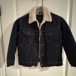 Gap Sherpa-Lined Black Denim Jacket for Kids